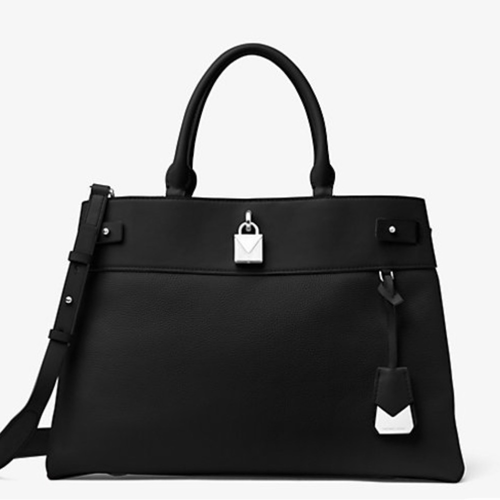 NWOT MICHAEL KORS LARGE GRAMERCY SATCHEL BAG IN BLACK